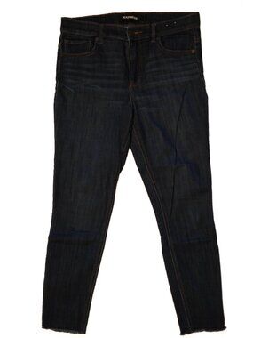 EXPRESS Dark Wash Mid-Rise Cropped Legging Jeans Size 10